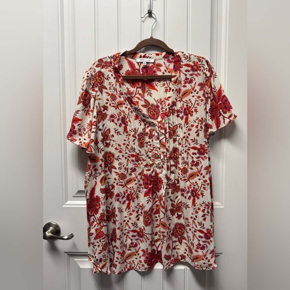 Rose & Olive Multicolor Floral Top